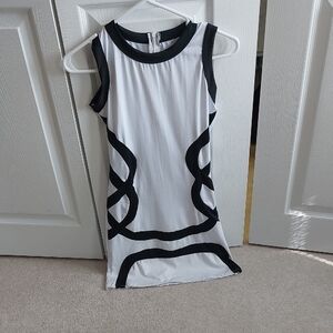 Black and White Sleeveless Dress